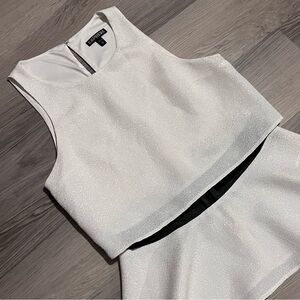 Express Sparkling White Peplum Top